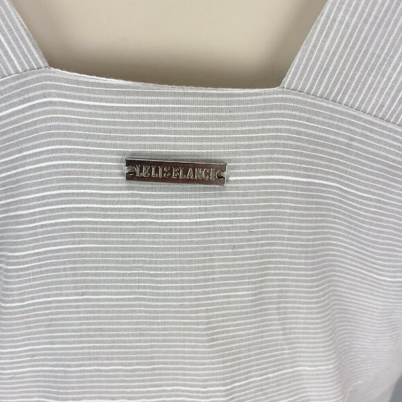 LE LIS BLANC Cotton Naval inspired Little Greige & White Pastel Summer Dress 38 - Picture 6 of 11